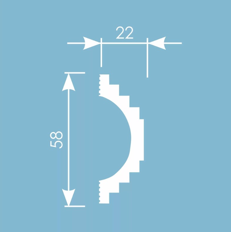 Молдинг для стены Cosca МХ 051, 58х22