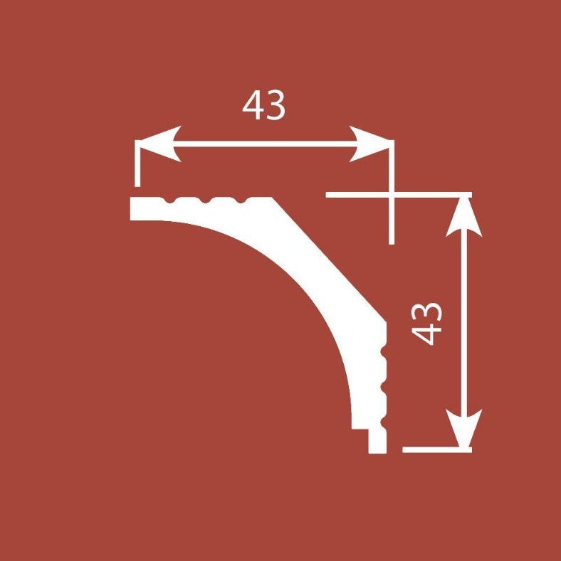 Потолочный карниз Cosca КX016, 43х43