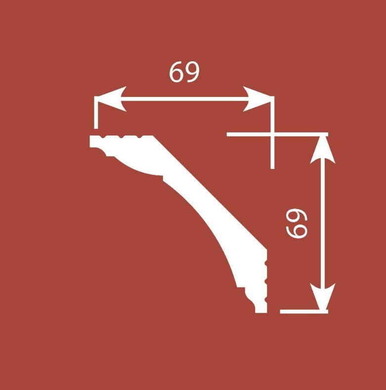 Потолочный карниз Cosca КX014, 69х69